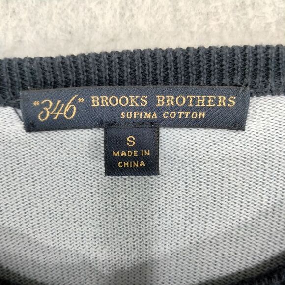 Brooks Brothers 346 Cardigan Sweater Wmns Small Supima Cotton Light Blue Black - Picture 7 of 11